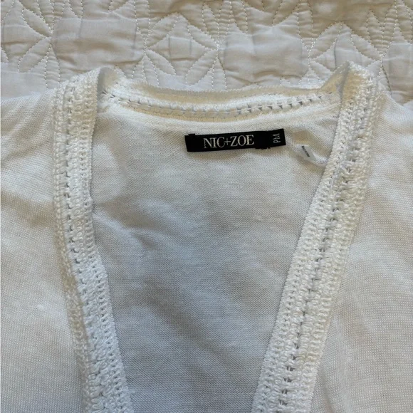 NIC+ZOE Linen White Textured Knit Top - Picture 5 of 5